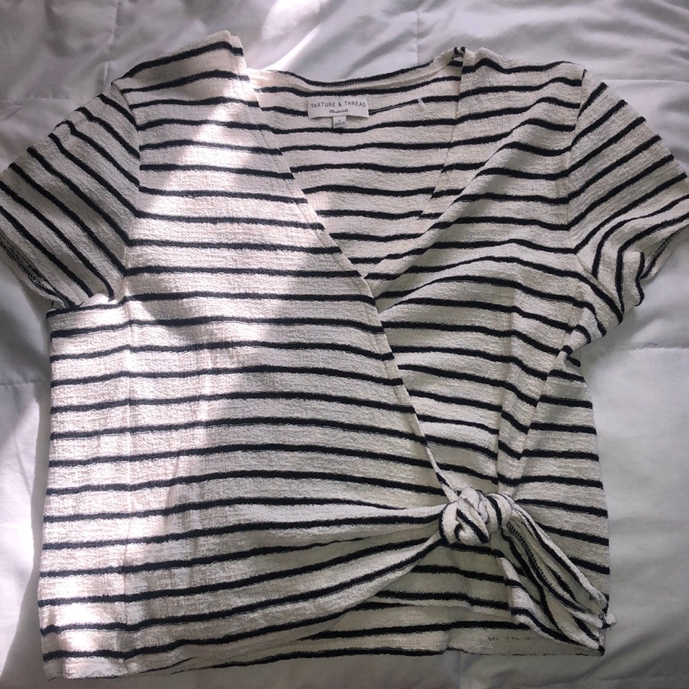 Madewell striped wrap top